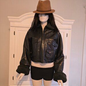 Diva Sport NYC Black Leather Jacket, Size M